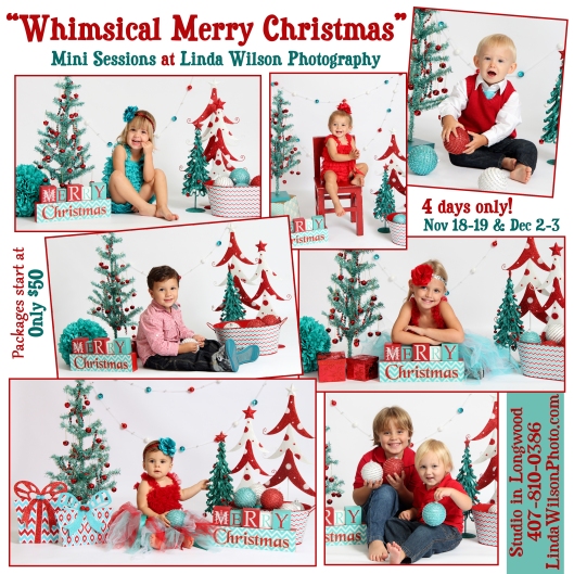 Whimsical Merry Christmas holiday Mini photo Sessions